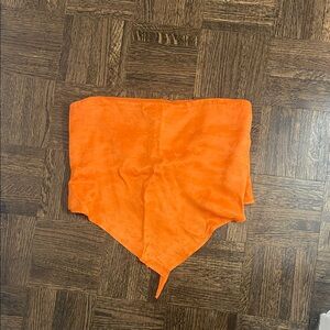 Zara Bright Orange Strapless Bandana Crop Top